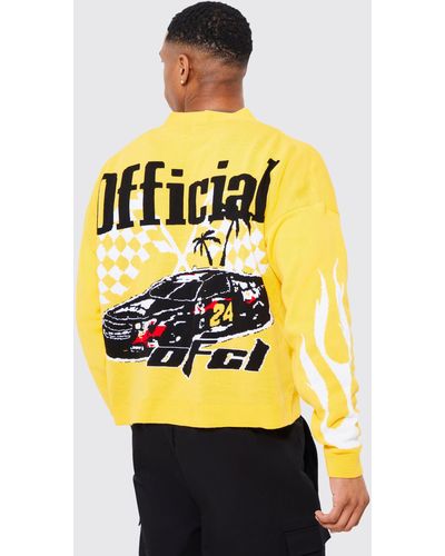 Boohoo Cárdigan Recto Con Estampado Official De Motociclismo - Gris