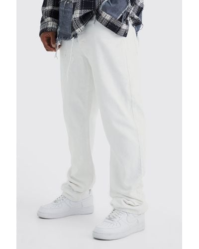 BoohooMAN Relaxed Rigid Jean - White