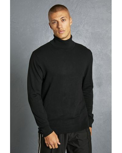 BoohooMAN Recycelter Rollkragenpullover - Schwarz