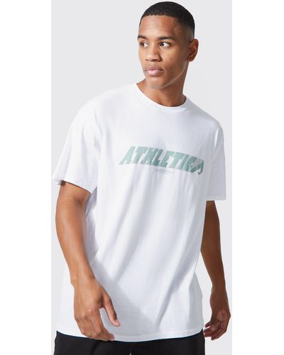 Boohoo Active Oversized Athletics Print T-shirt - White