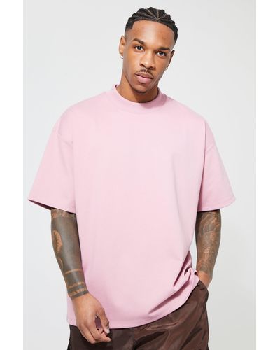 BoohooMAN Oversized Premium Super Heavy T-shirt - Pink