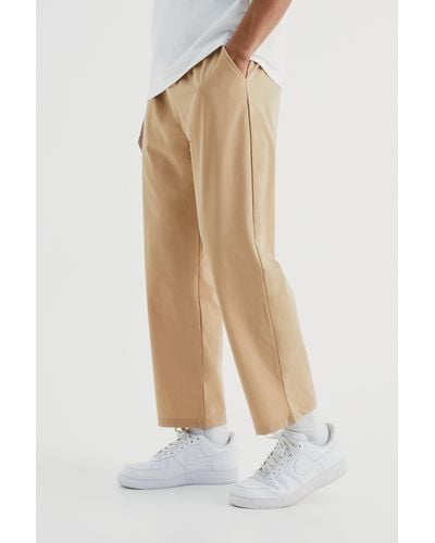 BoohooMAN Technical Stretch Cropped Trouser - White