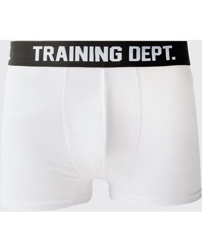 BoohooMAN Active Training Dept Performance Boxer - White