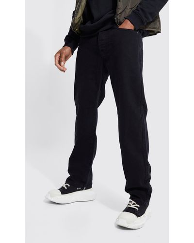 BoohooMAN Relaxed Fit Rigid Jeans - Black