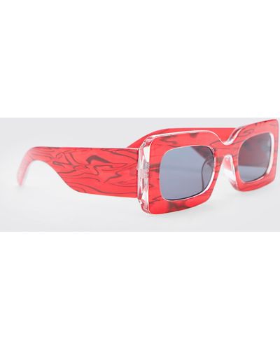 Boohoo Chunky Iridescent Sunglasses - Red