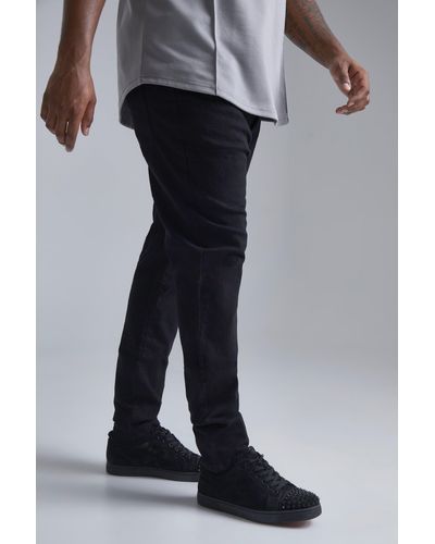 BoohooMAN Plus Skinny Stretch Jeans mit Polyester - Schwarz