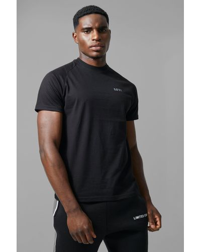 BoohooMAN Man Active Raglan T-Shirt - Schwarz