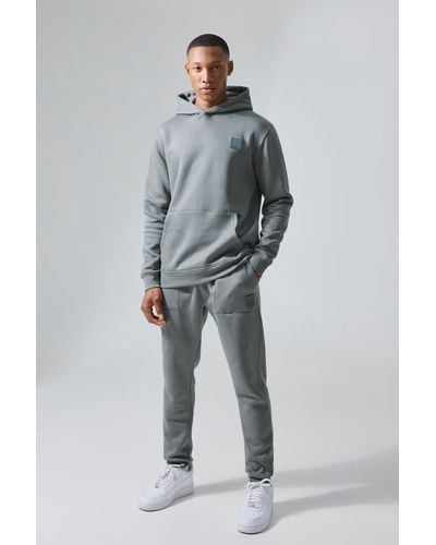 Boohoo Man Active Gym Hooded Tracksuit - Gris