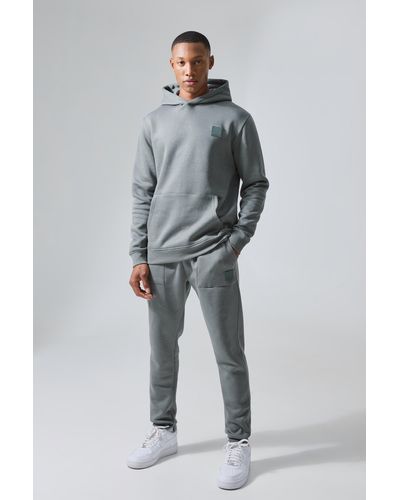 BoohooMAN Active Gym Hooded Tracksuit - Grey