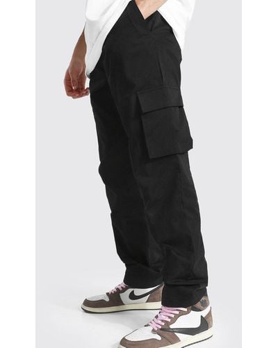 Boohoo Tall Relaxed Fit Cargo Chino Pants - Black