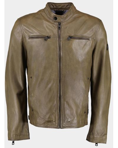Donders 1860 Lederen Jack Leather Jacket - Groen