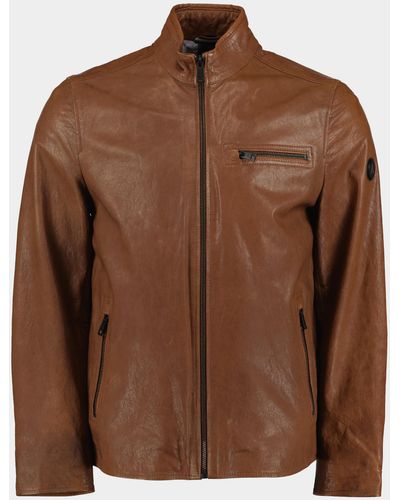Donders 1860 Lederen Jack Distrixx Leather Jacket - Bruin