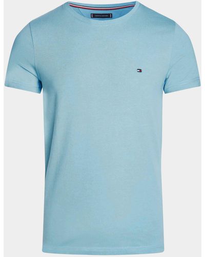 Tommy Hilfiger Extra Slim Fit T-shirt Met Geborduurde Vlag - Blauw