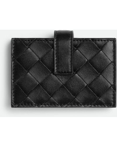 Bottega Veneta Leather Card Holder - Black