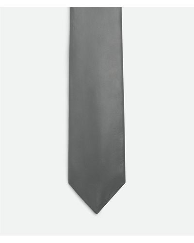 Bottega Veneta Leather Tie - Grey