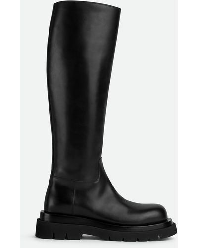 Bottega Veneta Lug Leather Knee-high Boots - Black