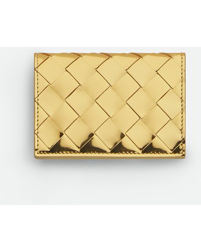 Bottega Veneta Intrecciato Business Card Case - Metallic