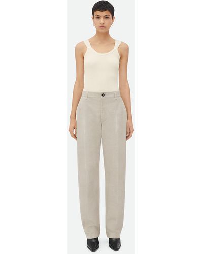 Bottega Veneta Printed Leather Trousers - White