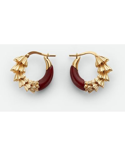 Bottega Veneta Dragon Hoop Earrings - White