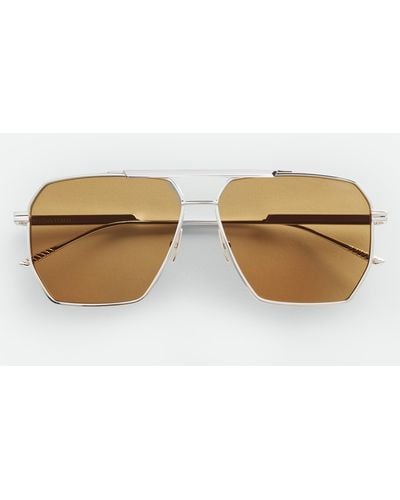 Bottega Veneta Classic Aviator Sunglasses - Natural