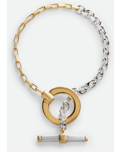 Bottega Veneta® Men's Bolt Bracelet in Silver / Yellow Gold. Shop