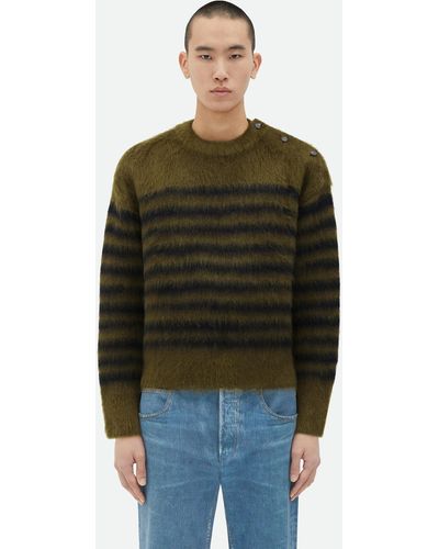 Bottega Veneta Heavy Marinière Mohair Jumper - Green