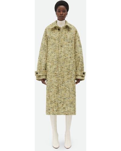 Bottega Veneta Chevron Mouline Wool Coat - White