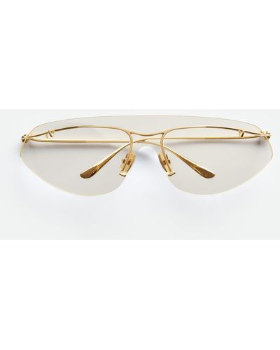 Bottega Veneta Knot Shield Sunglasses - Natural