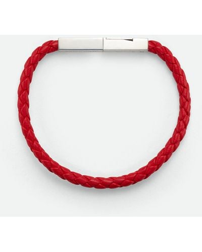 Bottega Veneta Bracelet En Cuir Braid - Rouge