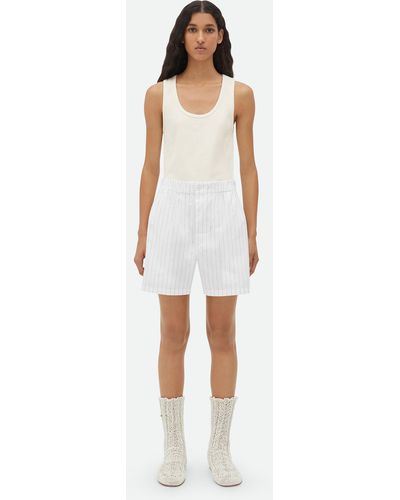 Bottega Veneta Cotton Pinstripe Shorts - White