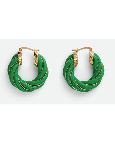 Bottega Veneta Twist Hoop Earrings - Green
