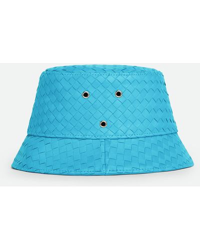 Bottega Veneta Intrecciato Leather Bucket Hat - Blue