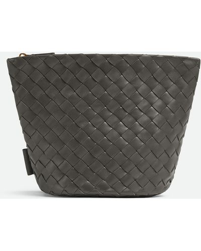 Bottega Veneta Medium Intrecciato Bucket Pouch - Grey