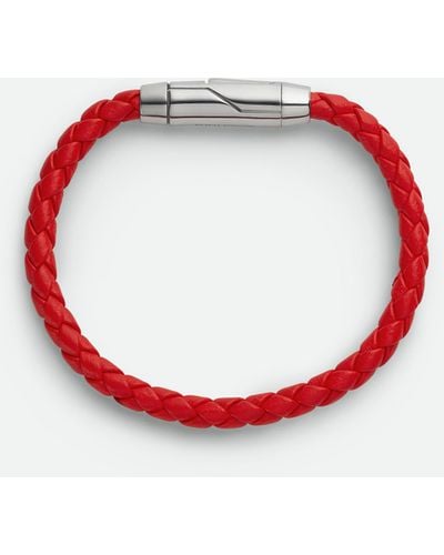 Bottega Veneta Braid Leather Bracelet - Red