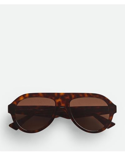 Bottega Veneta Classic Sonnenbrille In Pilotenform - Braun
