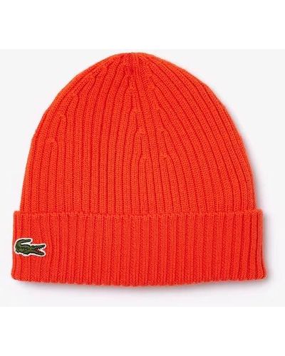 Red Lacoste Hats for Men | Lyst