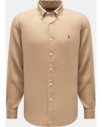 Polo Ralph Lauren Leinenhemd Button-Down-Kragen - Natur
