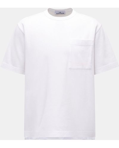 Stone Island Rundhals-T-Shirt 'Marina' - Weiß