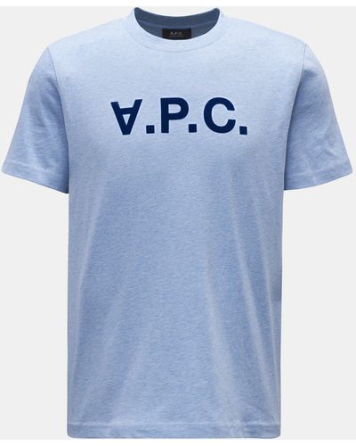 A.P.C. Rundhals-T-Shirt - Blau