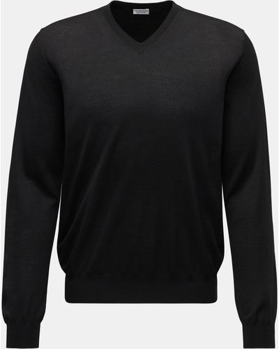 von Braun Feinstrick V-Neck Pullover - Schwarz