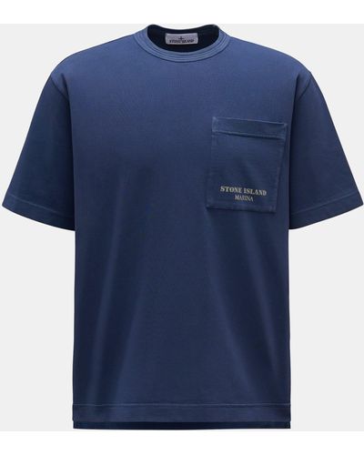 Stone Island Rundhals-T-Shirt 'Marina' - Blau