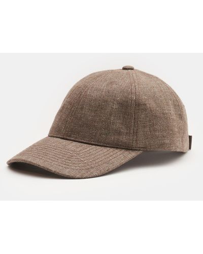 Varsity Headwear Leinen Baseball-Cap - Braun
