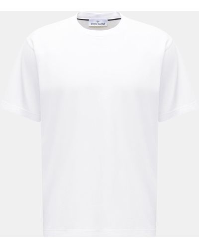 Stone Island Rundhals-T-Shirt 'Stripes Six' - Weiß