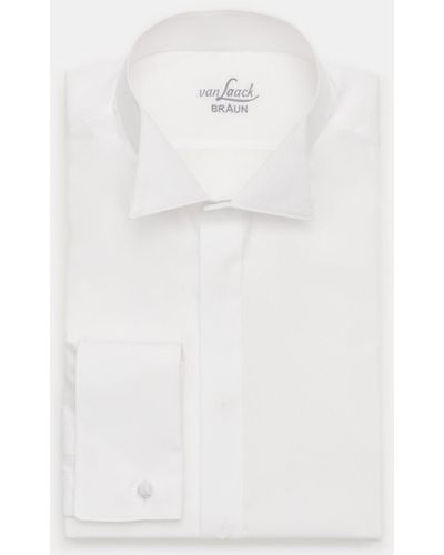 Van Laack Smokinghemd 'Gala Tailor Fit' Kläppchen-Kragen - Weiß