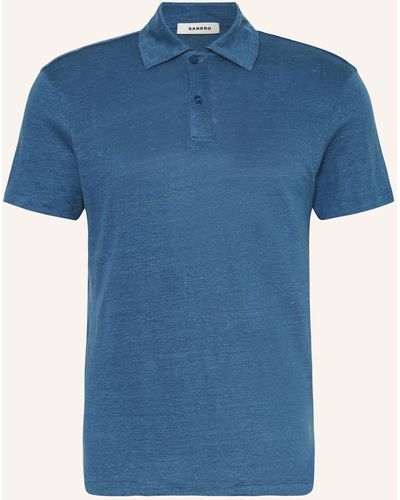 Sandro Leinen-Poloshirt - Blau
