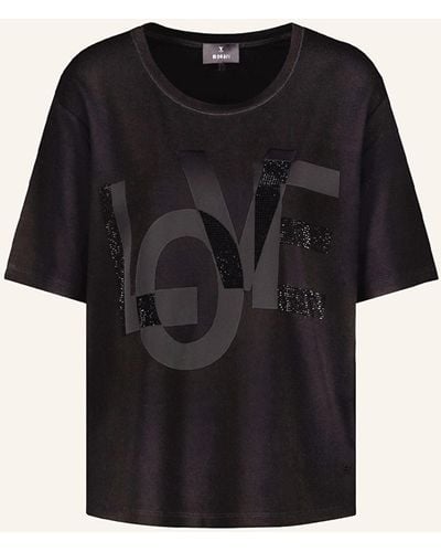 Monari T-Shirt mit Schmucksteinen - Schwarz