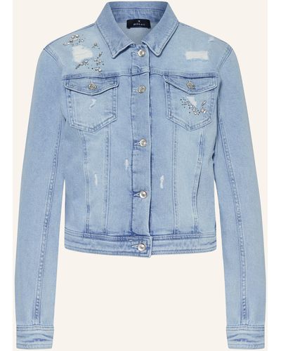 Monari Jeansjacke mit Schmucksteinen - Blau