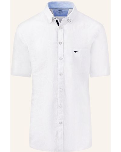 Fynch-Hatton Kurzarm-Hemd Comfort Fit aus Leinen - Weiß