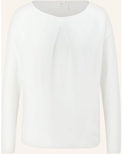 S.oliver Blusenshirt im Materialmix - Weiß