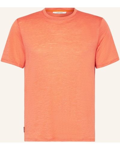 Icebreaker T-Shirt MERINO LINEN aus Merinowolle mit Leinen - Orange